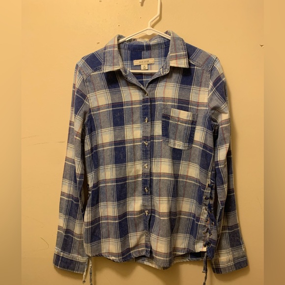 Adam Levine Blue Flannel For Women Size Medium - Picture 1 of 7